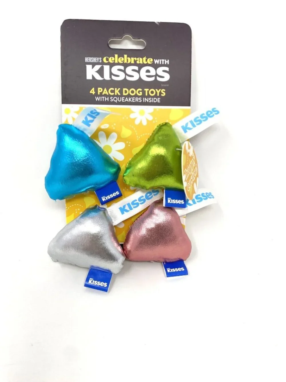 HERSHEY'S Kisses Easter Plush Dog Toy 4 Squeakers Playtime Engaging